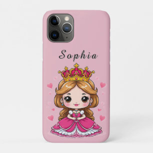Lieve Cartoon Prinses in Roze Jurk Case-Mate iPhone Case
