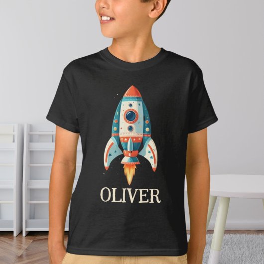 Lieve Cartoon Ruimteraket Persoonlijk T-shirt
