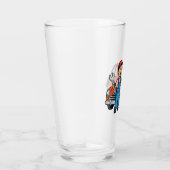Lieve Cartoonmonteur met Illustratie van Rode Auto Glas (Rechts)