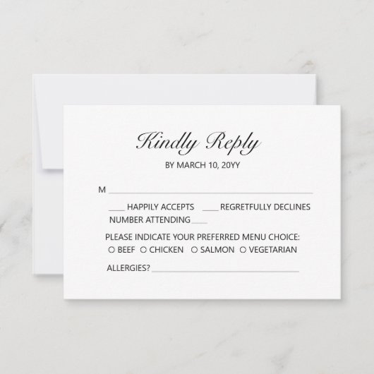 Lieve Casual Trouw RSVP Kaart (Voorkant)