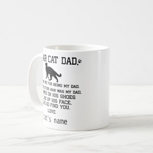 Lieve Cat, papa en kattennaam Koffiemok (Voorkant links)