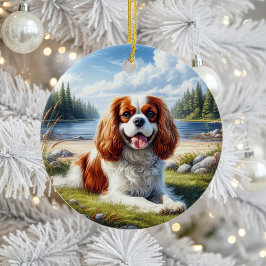 Lieve Cavalier King Charles Spaniel Aandenken Keramisch Ornament