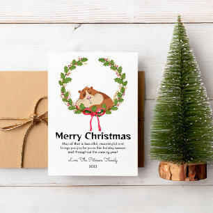 Lieve cavia huisdier liefhebber kerst plat design feestdagenkaart