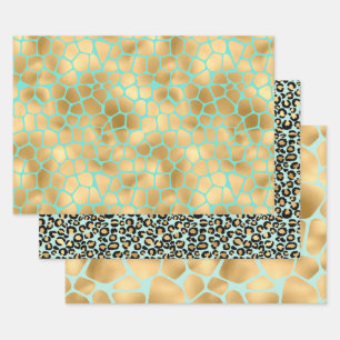 Lieve Cheetah Print en Giraffe Spots Inpakpapier Vel