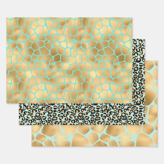 Lieve Cheetah Print en Giraffe Spots Inpakpapier Vel (Set)