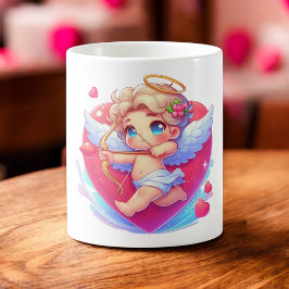Lieve Cherubijn Cupido's Valentijn Doel Roze Hart Koffiemok