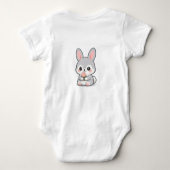 Lieve Chibi Konijn met Bloem Persoonlijk  Romper (Achterkant)