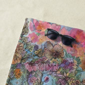 Lieve Chic Bloementuin Aquarel Schildering Strandlaken (In situ)