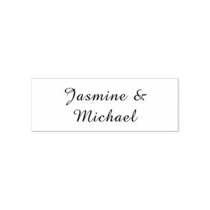 Lieve Chic Calligrafie Koppel Namen Minimalistisch Zelfinktende Stempel