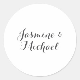 Lieve Chic Calligrafie Koppel Namen Ronde Sticker