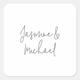 Lieve Chic Calligrafie Koppel Namen Vierkante Sticker