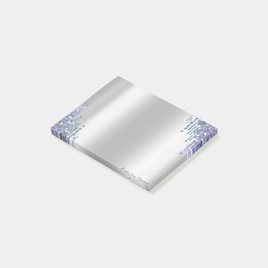 Lieve Chic Elegant Violet Glitter Drivers Post-it® Notes (Schuin)