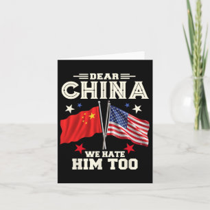 Lieve China, we haten hem ook om de politieke pro Kaart