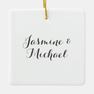 Lieve Chique Calligrafie Koppel Namen Keramisch Ornament
