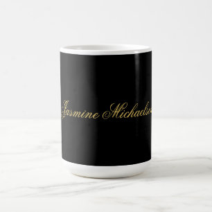 Lieve Chique Calligrafie Naam Zwart & Goud Koffiemok