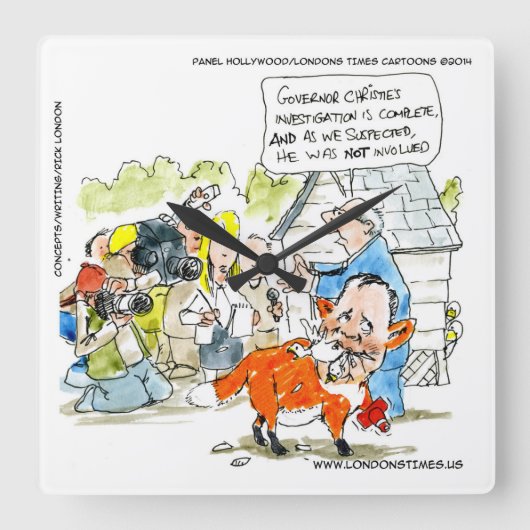 Lieve Chris Christie Cartoon Wall klok (Voorkant)