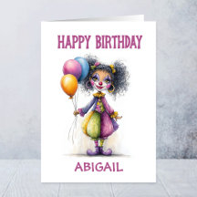 Lieve Circusclown met Ballonnen Verjaardag