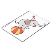 Lieve Circusolifant op een Bal – Illustratie voor  Notitieboek (Linkerzijde)