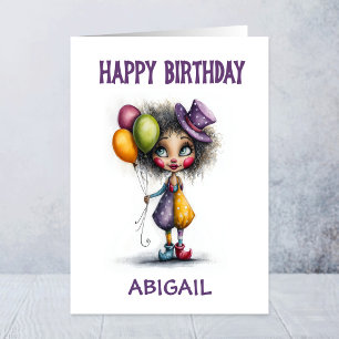 Lieve clown met ballonnen verjaardag kaart