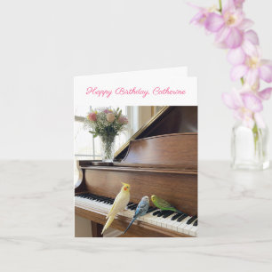 Lieve Cockatiel Parkiet Muziek Liefhebber Aangepas Kaart