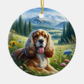 Lieve Cocker Spaniel Aandenken Keramisch Ornament (Voorkant)
