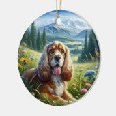 Lieve Cocker Spaniel Aandenken Keramisch Ornament (Links)