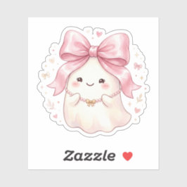 Lieve Coquette Geest Met Roze Satijnen Strik Hallo Sticker