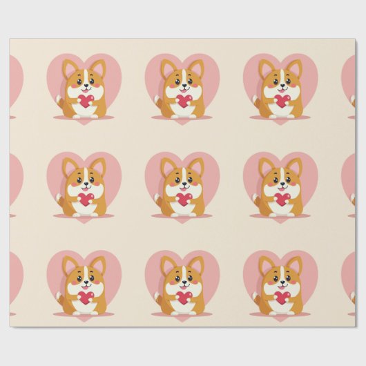 lieve corgi-hoes cadeaupapier (Vlak)