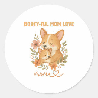 Lieve Corgi Moeder Moederdag Ronde Sticker