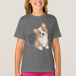 Lieve Corgi Puppy Liefde Kinderen Grafisch Grijs T T-shirt