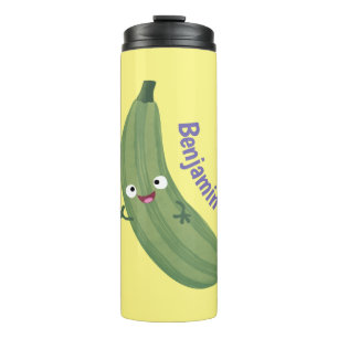 Lieve courgette gelukkige cartoonillustratie thermosbeker