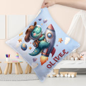 Lieve Cowboy Astronaut Dinosaurus Ridend Ruimterak Kussen