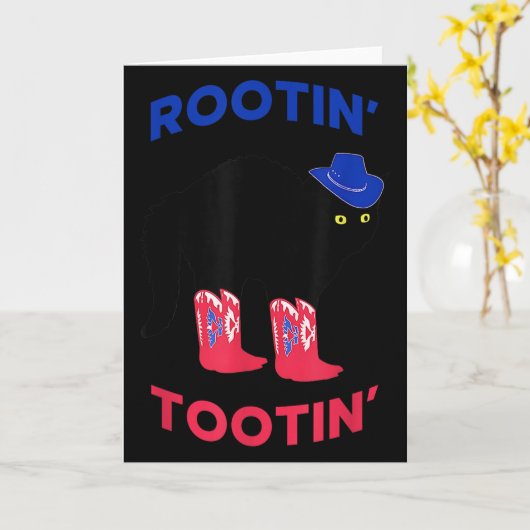 Lieve Cowboy Kat, Rootin Tootin Kat  Kaart (Gele Bloem)