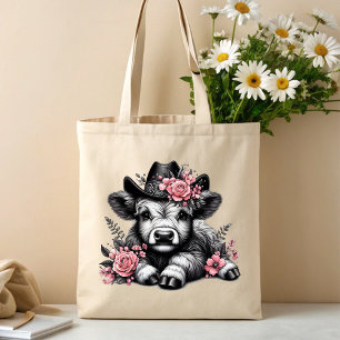 Lieve Cowgirl Hoogland Koe Tote Bag