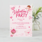 Lieve Cupido Valentijnsfeest Uitnodiging (Staand voorkant)