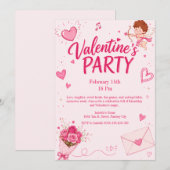 Lieve Cupido Valentijnsfeest Uitnodiging (Voorkant / Achterkant)