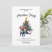 Lieve Cyberpunk Rendieren met Kerstboom Kaart (Staand voorkant)