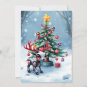Lieve Cyberpunk Rendieren met Kerstboom Kaart (Achterkant)
