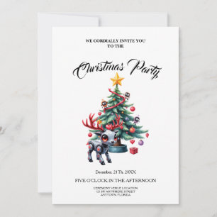 Lieve Cyberpunk Rendieren met Kerstboom Kaart