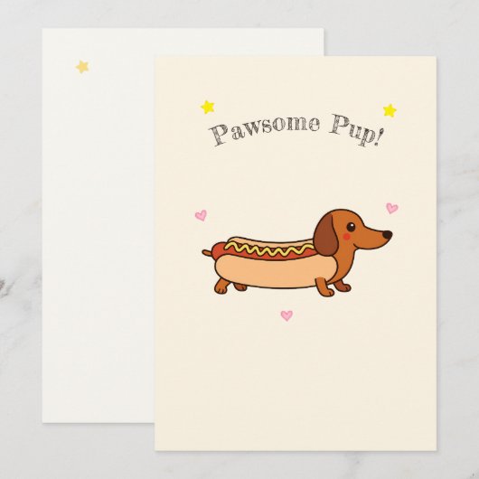 Lieve dachshund hotdog kerstkaart (Voorkant / Achterkant)