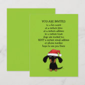 Lieve Dachshund Kerstman Kerstfeestje Kaart (Voorkant / Achterkant)