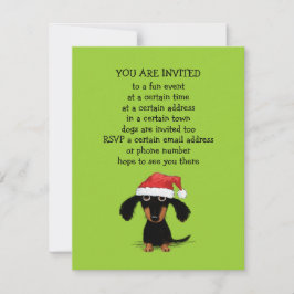 Lieve Dachshund Kerstman Kerstfeestje Kaart