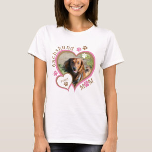 Lieve Dachshund Moeder Maatwerk Foto Gepersonalise T-shirt