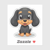 Lieve Dachshund Puppy – Chibi Stijl Sticker (Vel)