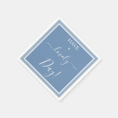 Lieve Dag Leisteenblauw Wit Servet (Hoek)