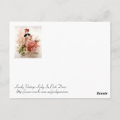 Lieve  dame in roze dress briefkaart (Achterkant)