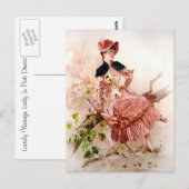 Lieve dame in roze dress briefkaart (Voorkant / Achterkant)