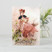 Lieve  dame in roze dress kaart (Staand voorkant)