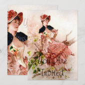 Lieve  dame in roze dress kaart (Voorkant / Achterkant)