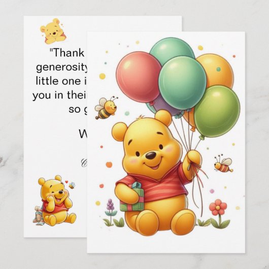 Lieve dank voor je kleintje: Baby Dank je wel Kaart (Voorkant / Achterkant)